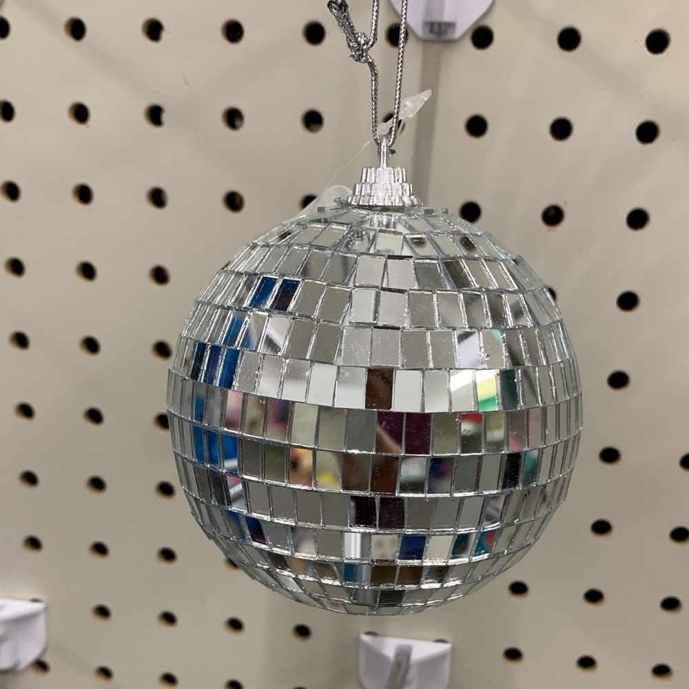 Silver Disco Ball Ornament 3.54” Christmas decor